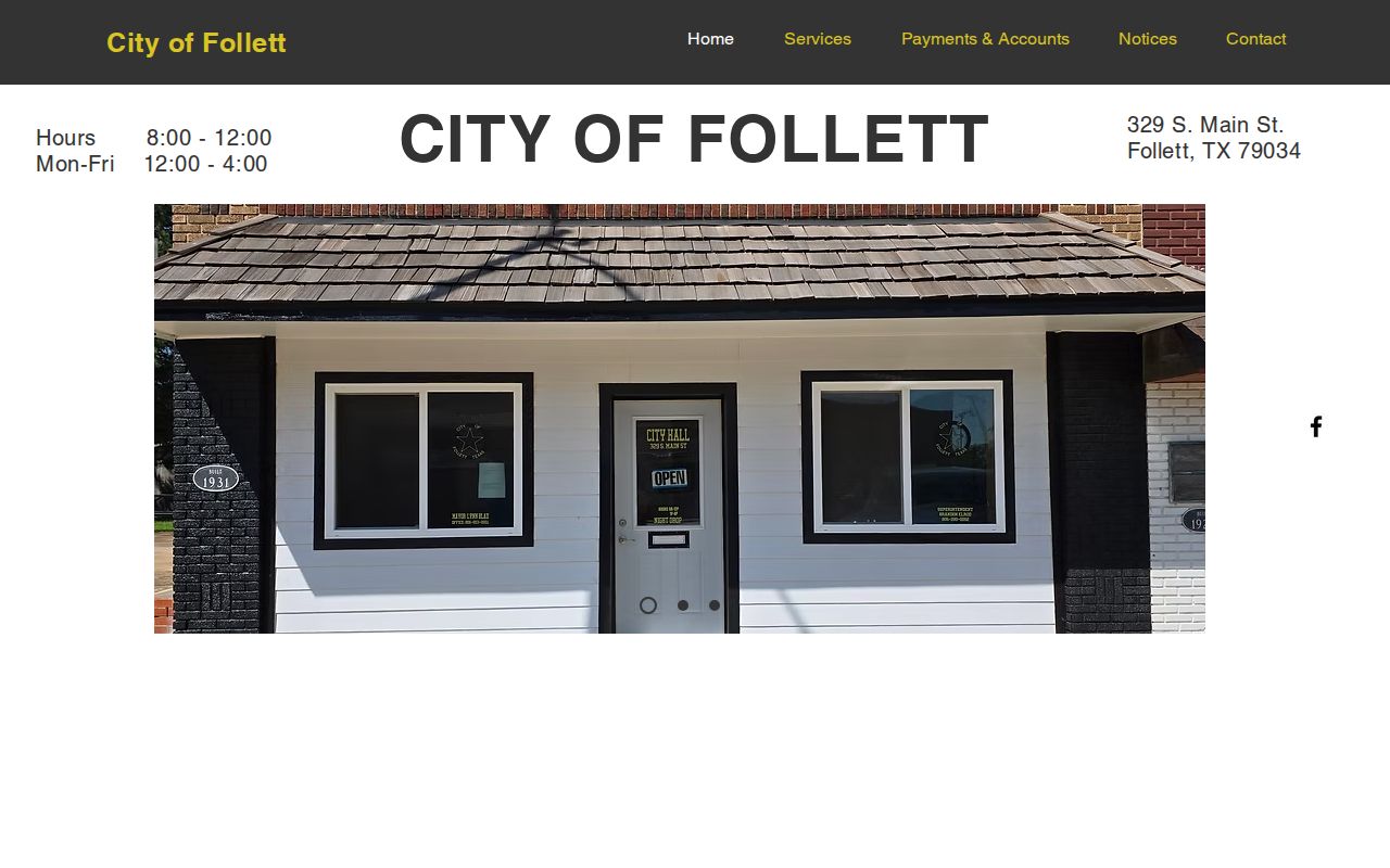 City of Follett official contact page for local arrest-record routing